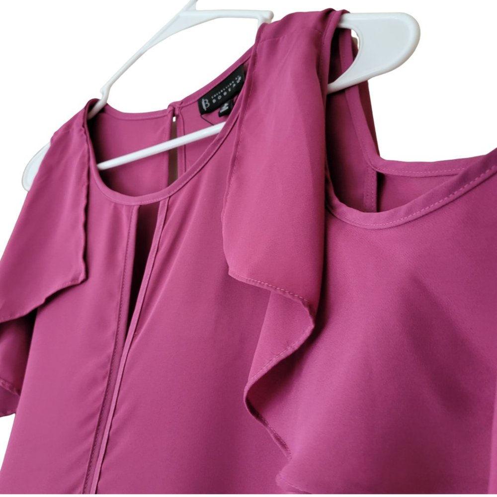 🌟 NWT B COLLECTION BY BOBEAU Remarkable Color Drenched Orchid Blouse Size S - Picture 6 of 9
